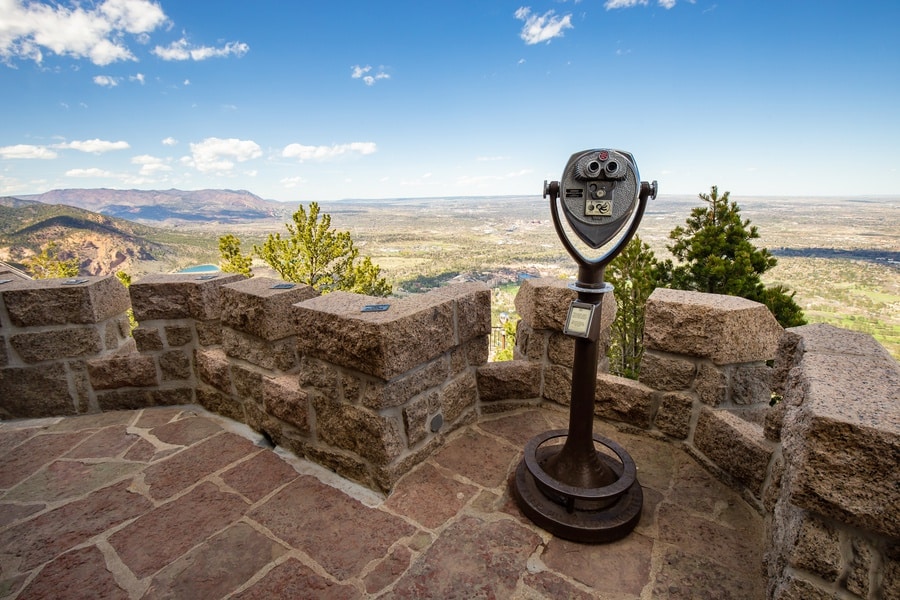 The Shrine’s viewing deck provides a bird’s-eye view of Colorado Springs.